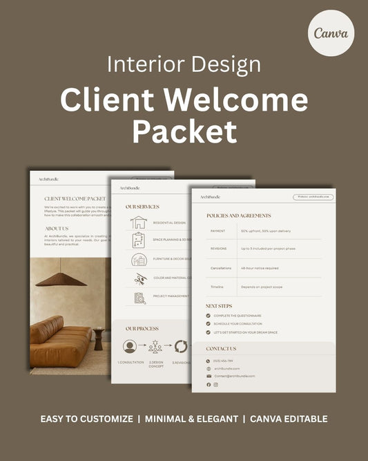 Client Welcome Packet | Interior Design Editable Template