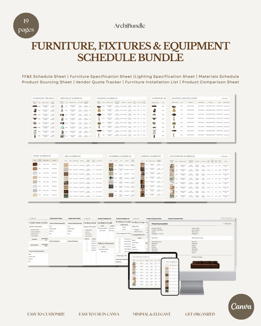 Furniture, Fixtures & Equipment SCHEDULE TEMPLATE